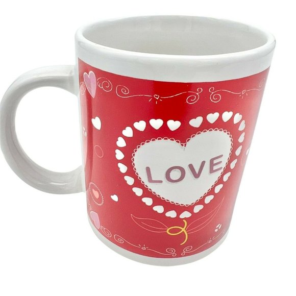 Love in My Heart 6oz White Red Mug Valentines Lovers - Picture 3 of 6